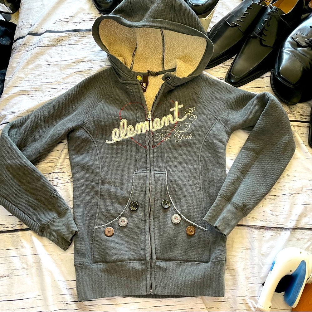 Womens element sweatshirt sz m, lined, thermal fabric super cute details